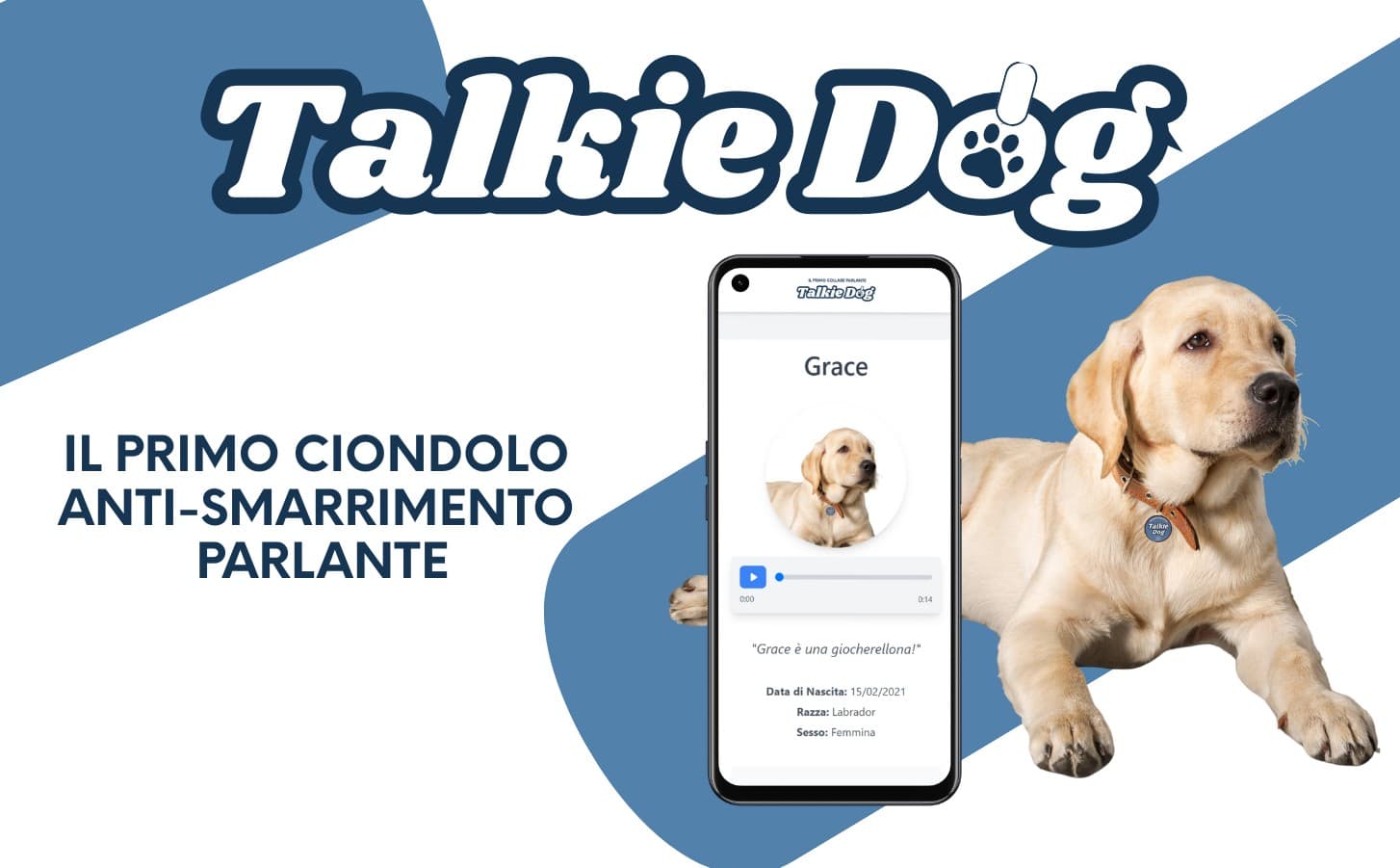 TalkieDog ciondolo antismarrimento