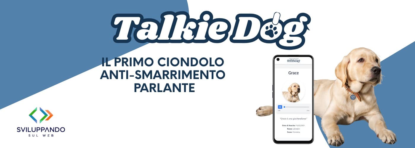 TalkieDog: ciondolo antismarrimento NFC e QR Code per animali domestici con GPS