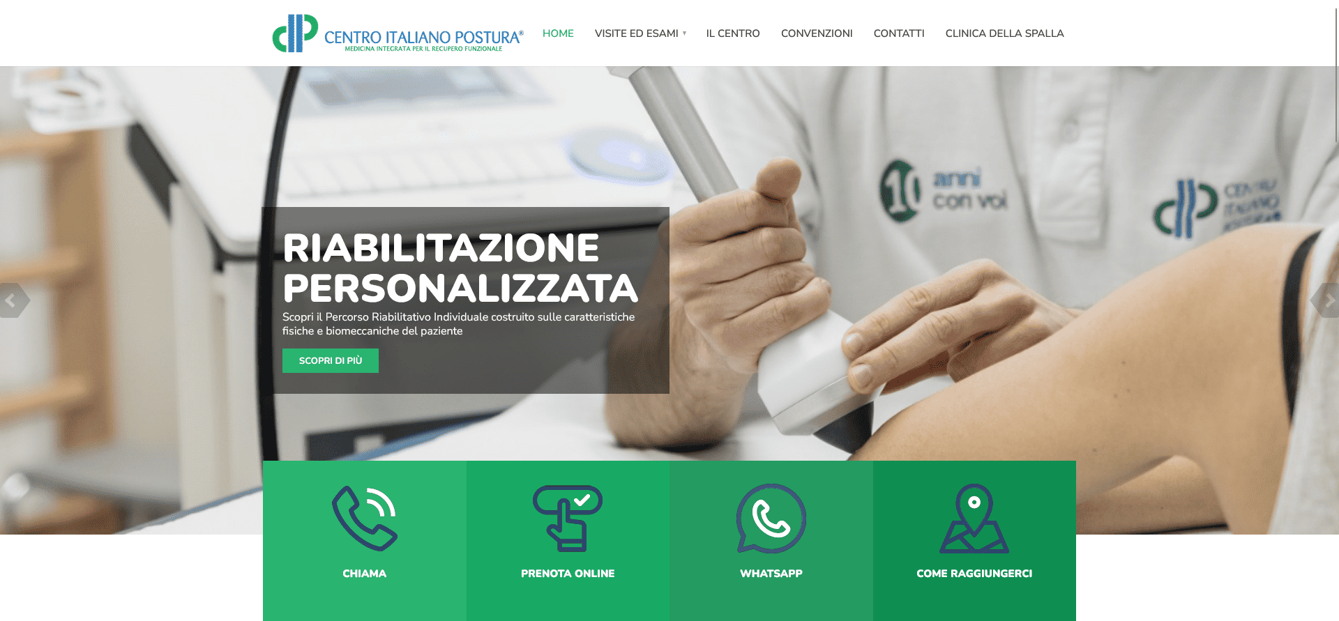 Homepage sito Centro Italiano Postura fisioterapia