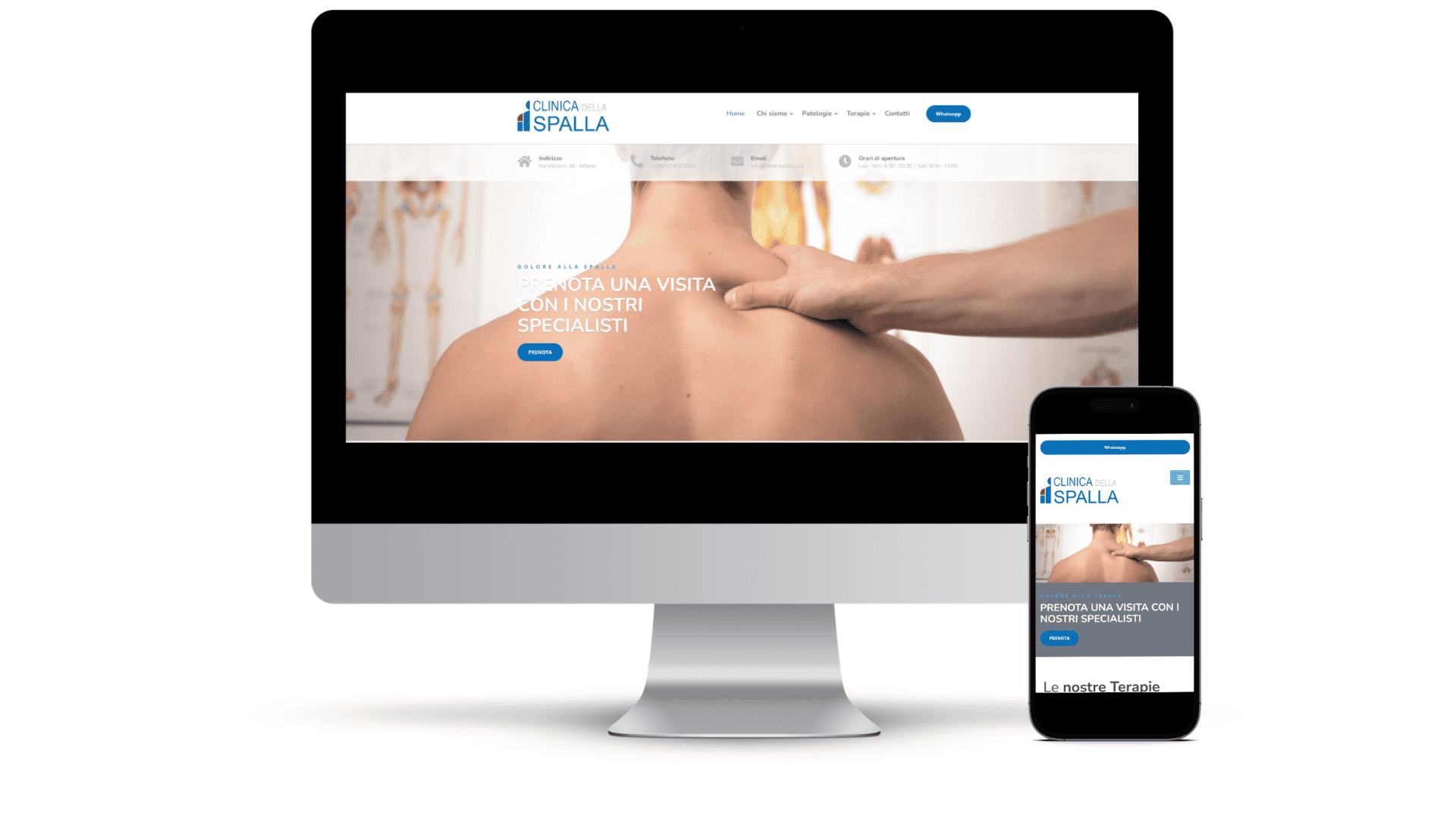 Sito Clinica Spalla su desktop e mobile