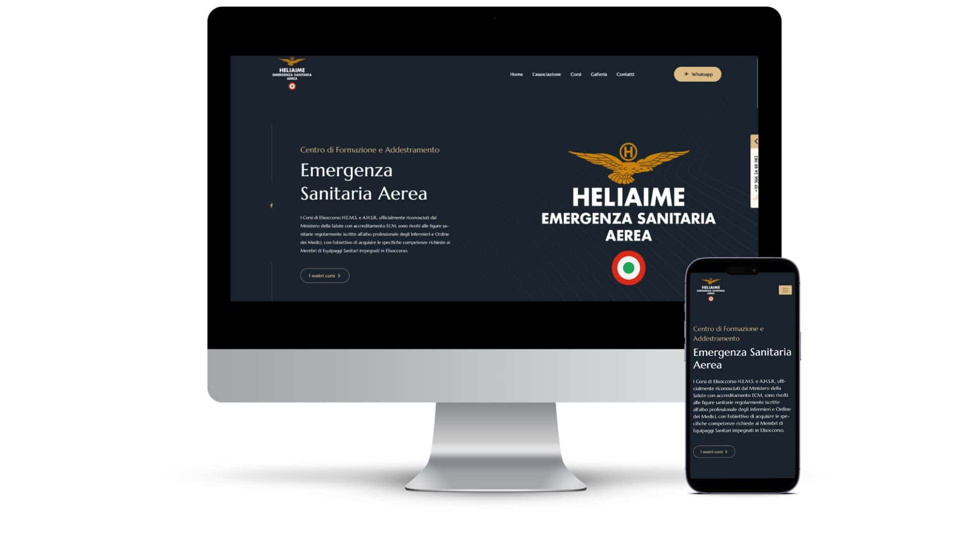 Sito Heliaime su desktop e dispositivi mobili
