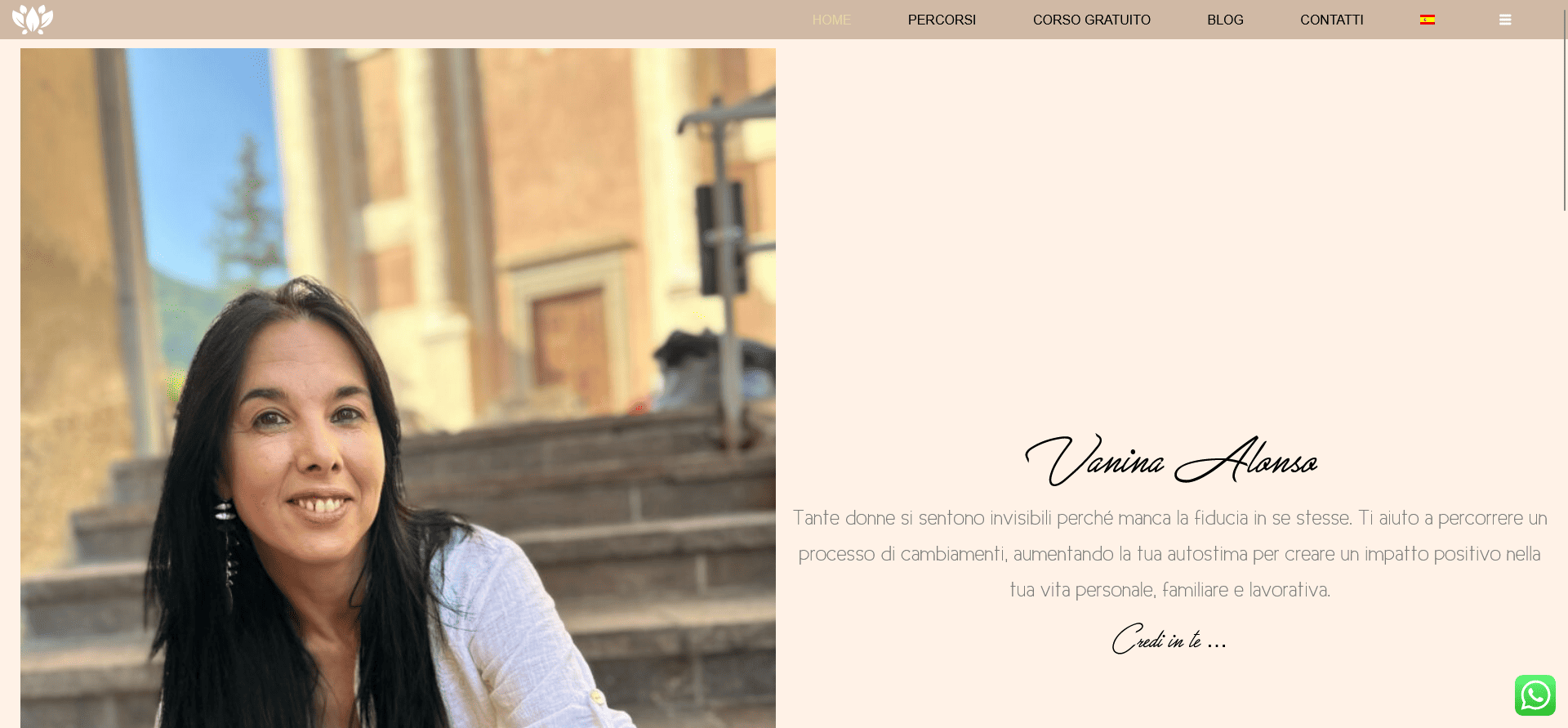 Homepage sito Ho'oponopono Italia Vanina Alonso